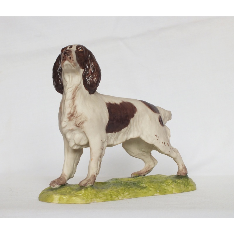 Two Rare China Spaniel Dogs - Lenham Pottery and Clermont Porcelain