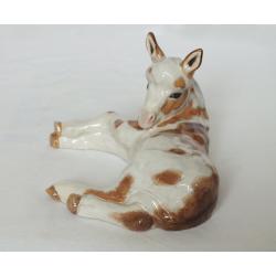 Heredities Creamware China Donkey Foal - Chestnut Spotted