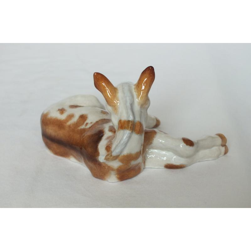 Heredities Creamware China Donkey Foal - Chestnut Spotted