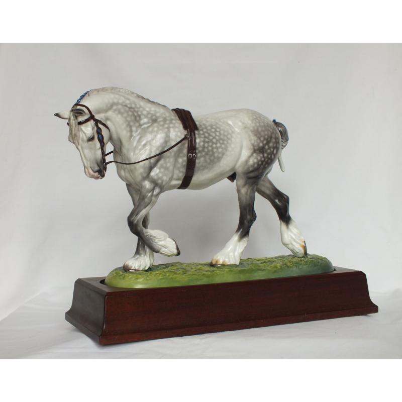 Hereford Fine China Shire Horse Stallion - Dapple Grey