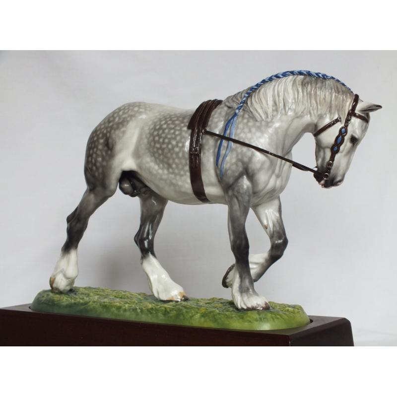 Hereford Fine China Shire Horse Stallion - Dapple Grey