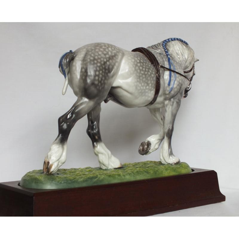 Hereford Fine China Shire Horse Stallion - Dapple Grey