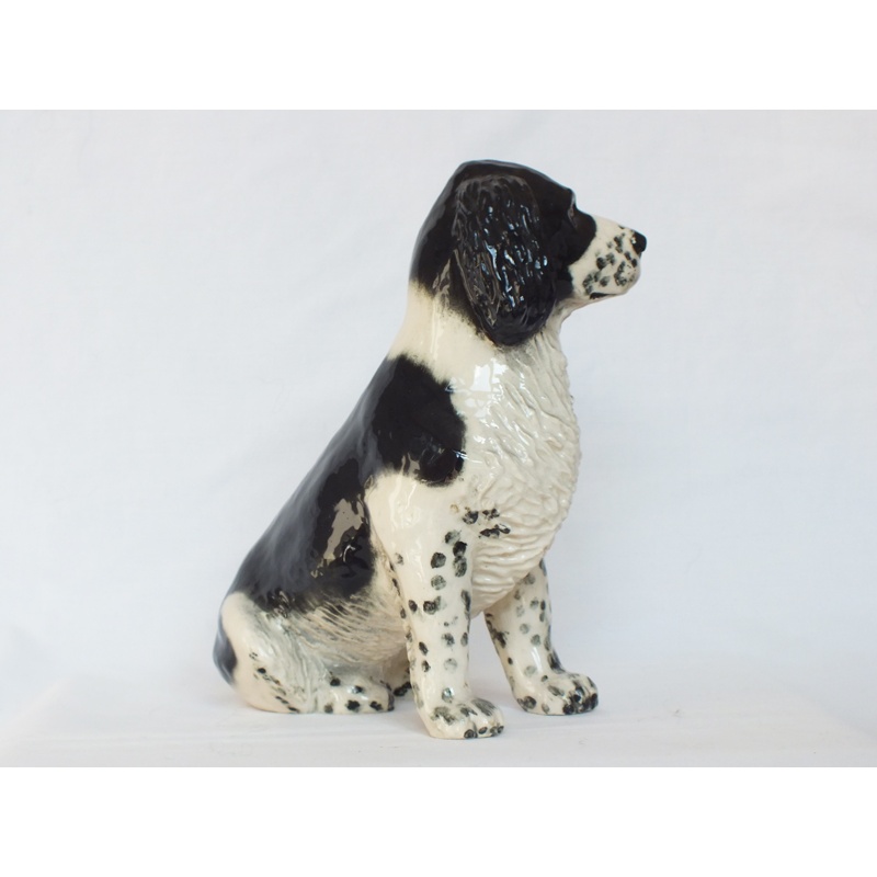 Two Rare China Spaniel Dogs - Lenham Pottery and Clermont Porcelain