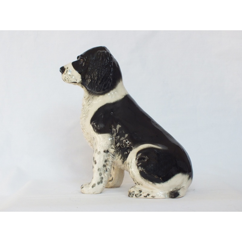 Two Rare China Spaniel Dogs - Lenham Pottery and Clermont Porcelain