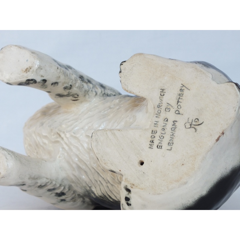 Two Rare China Spaniel Dogs - Lenham Pottery and Clermont Porcelain