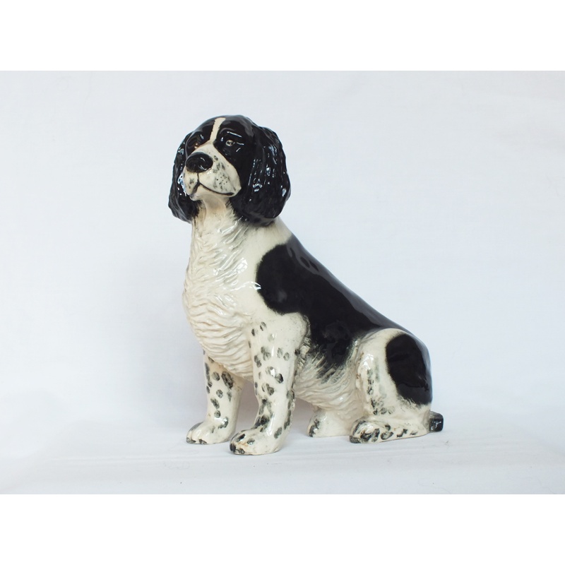 Two Rare China Spaniel Dogs - Lenham Pottery and Clermont Porcelain