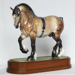 Royal Worcester Shire Horse Stallion - Rose Dapple Grey