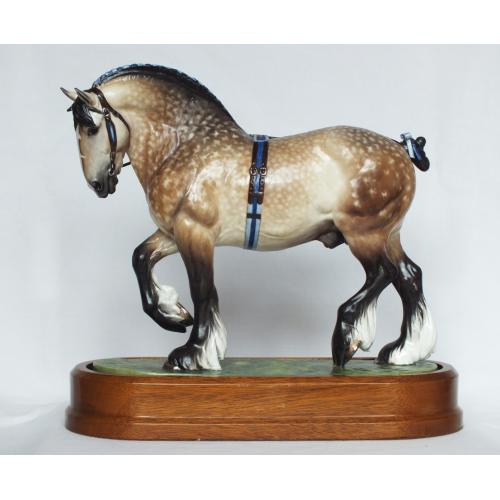 Royal Worcester Shire Horse Stallion - Rose Dapple Grey