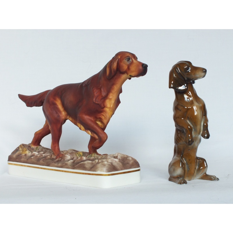 Two China Dogs - Royal Worcester and Rosenthal.