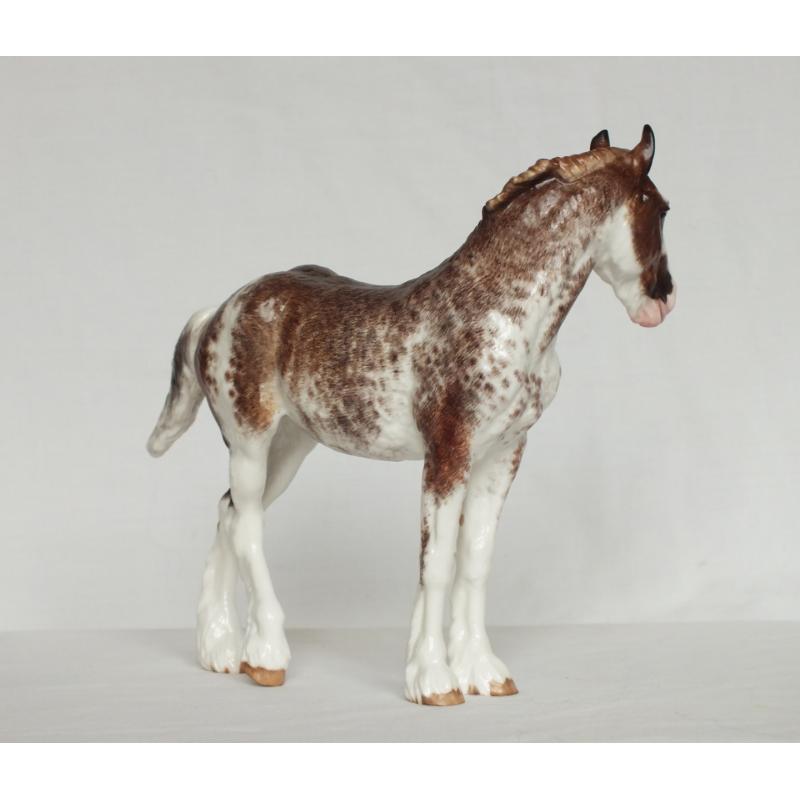 Rosita, Shire / Draft Horse Foal - Roan Sabino - Clay Custom