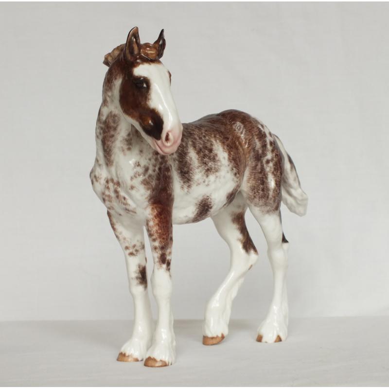 Rosita, Shire / Draft Horse Foal - Roan Sabino - Clay Custom
