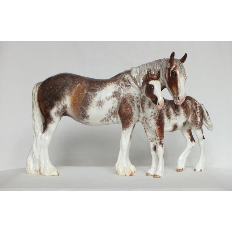 Rosita, Shire / Draft Horse Foal - Roan Sabino - Clay Custom
